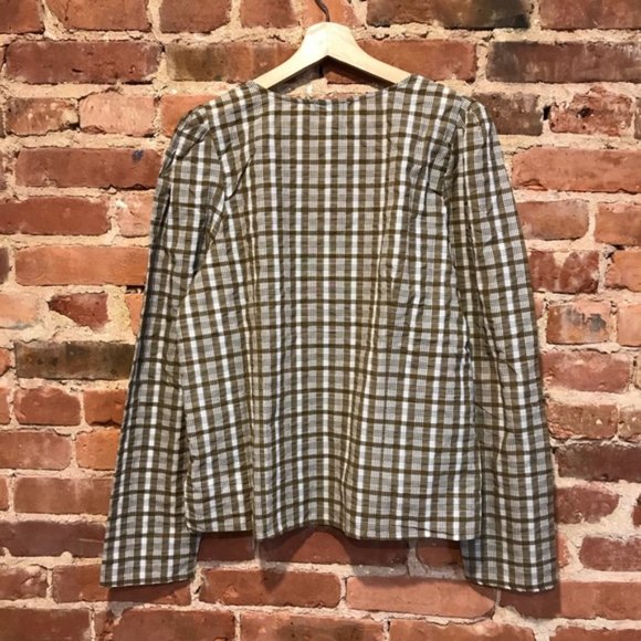 NEW Madewell Westover Top in Sandown Plaid Weathered Olive NB570 Size 12 - Picture 7 of 7